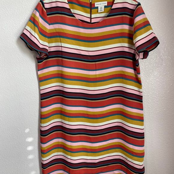 Adrienne Vittadini dress knee length stripes size 8 - Picture 1 of 7